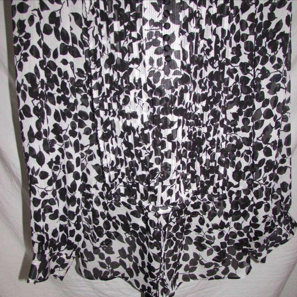 George Monochrome Leaf Print Blouse - Picture 3 of 5